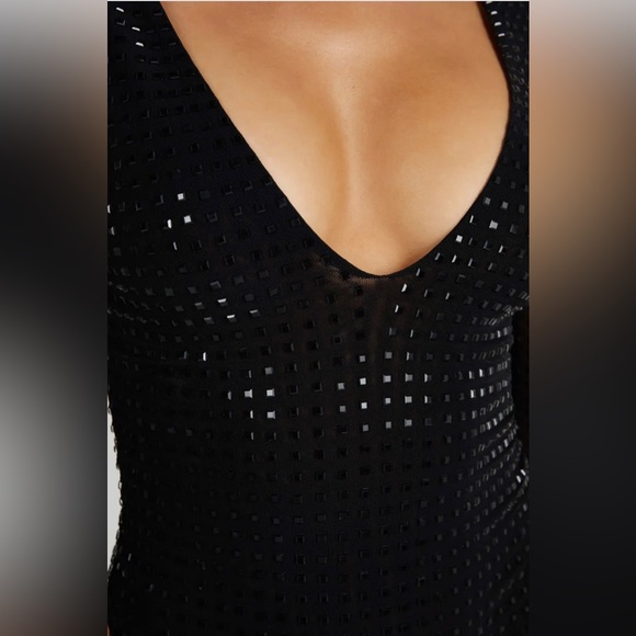 NWT Meshki Kennan Square Diamanté Bodysuit size Medium - Picture 4 of 11